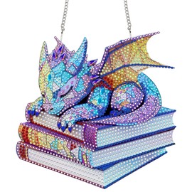 Diymood DIY Hanging Diamond Art Kits for Adults Loong, Diamond Painting Kit Pendant Special Shaped Double Sided Acrylic Sun Catcher Board Wreath Pendants Canvas Window Wall Decor 8 x 8 Inch