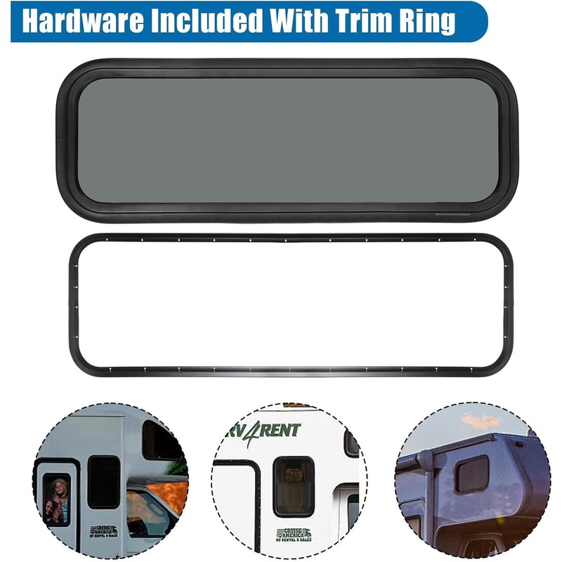 OUTPRIZE Fixed RV Window, 33" W x 10" H Tinted