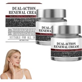 2Pcs Dual-Action Renewal Cream，Hidratante Facial, Suaviza la Piel, Mejora la Barrera Cutánea, Adecuado para Todo Tipo de Piel