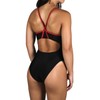 Adoretex Girl's/Women's Polyester Thin Strap Flyback Training Swimsuit (FP001)-Black/Red -