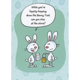 Designer Greetings Hopping Down the Bunny Trail: Stop at Store Funny/Humorous Easter Card for Husband