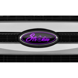 Car-Gear Oval Badge Emblem Overlay Graphics Kit Vinyl Decal Wrap 3-Piece Set Compatible with Ford F-250 F-350 F-450 2017-2018 - Strokin Purple