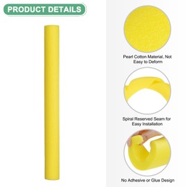 M METERXITY 2-Pack Pipe Insulation Foam Tube, 25mm(2/32") ID 60mm OD 25" L Foam Pipe Protection Wrap, Multi-Purpose Soft Foam Tubing for Ice Bumper Water Pipe/Handle Water Pipe [Yellow]
