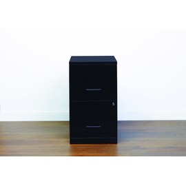 Lorell 14341 18 Deep 2-Drawer File Cabinet, Black