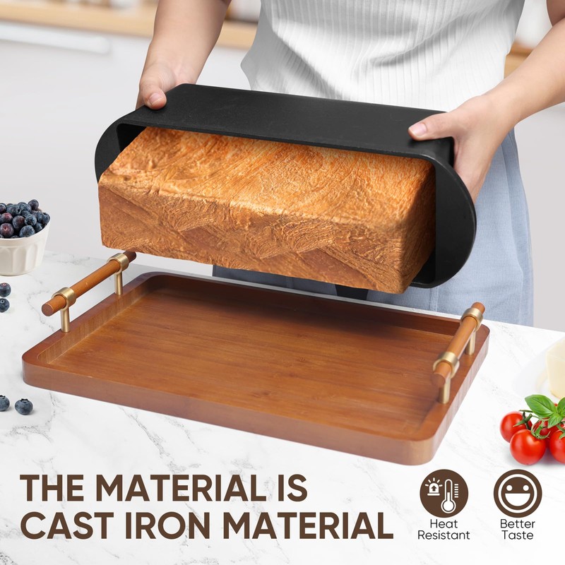 Oranbulb Cast Iron Bread Pan 13x5 Inch Loaf Pan, Cast