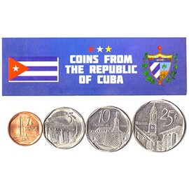 Hobby of Kings Different Coins - Old, Collectible Cuba Foreign Currency for Collecting Book - Unique, Commemorative World Money Sets - Gifts for Collectors - Collection of 4