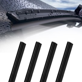 alwaiiz Pack of 4 Windscreen Wipers Rubber 800 mm, Boneless Wiper Rubber, Windscreen Wiper Rubber, Sold by the Metre, Universal, Windscreen Wiper Replacement Rubber, Can be Cutted