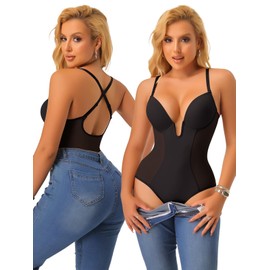 Joyshaper Shapewear Women's Tummy Control Bodysuit Shaping Versatile Women Breathable Materials Body Strong Shaping Adjustable Shoulder Strap, black