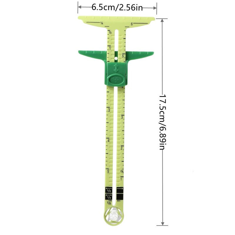 Luvilly5-in-1T-shaped Sliding Gauge Measuring Sewing,Sliding Sewing Gauge Quilting Tools Fabric