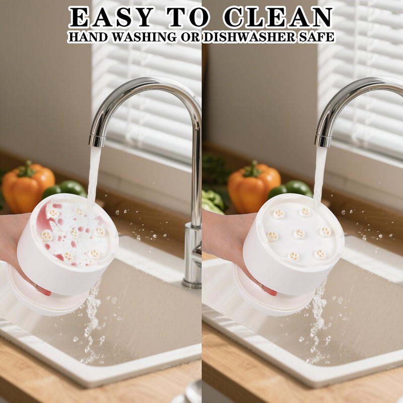 JMBTLUS Cherry Pitter, 7-Hole Long Plunger Push Button Cherry Core