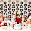 gisgfim 12 Packs Race Car Party Banners Wheel Tire Birthday
