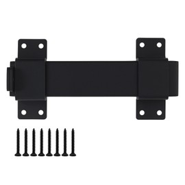 KEILEOHO 7.5 Inch Heavy Duty Slide Gate Latch with 0.23" Padlock Hole, Adjustable Door Lock for Wooden Fence, Barn Door, Courtyard Gate, Outdoor & Indoor Use (Black)