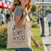 Jesus Bible Christian Tote Bag, Jesus Loves You Reusable Shopping