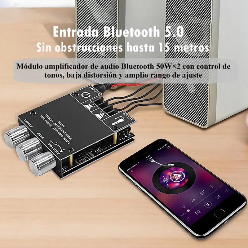 Placa Amplificadora Digital Bluetooth 5.0 50w X 2 2.0 Canales