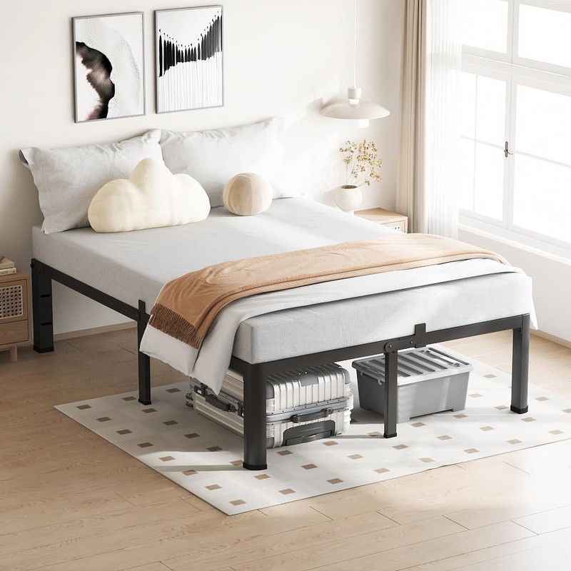 18 Inch King Size Bed Frame, 3500Lbs Heavy Duty Metal