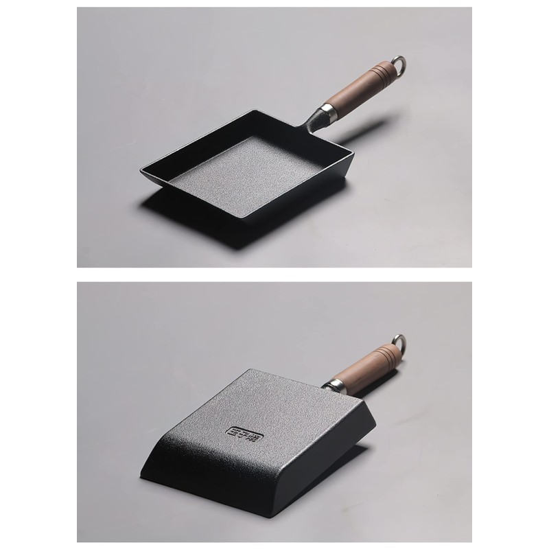 LI-GELISI Pre-Seasoned Cast Iron Tamagoyaki Pan - 9x7 Inch Japanese