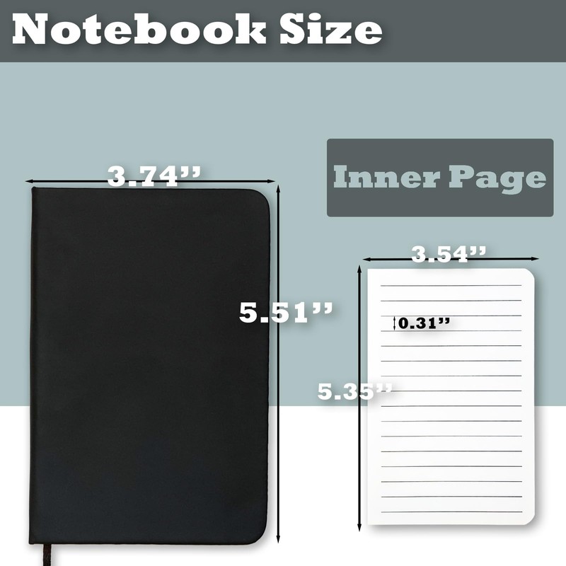 TUZAA 2 Pack Notebook Journal, 160 Pages Pocket Notepad with