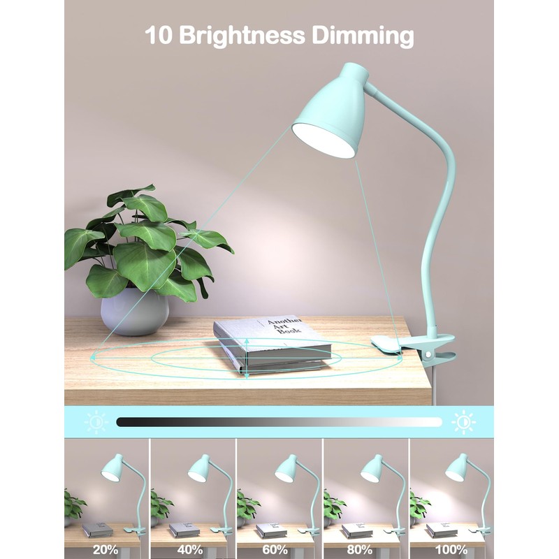 BOHON Desk Lamp with Clamp, 10W 38 LED Clip on
