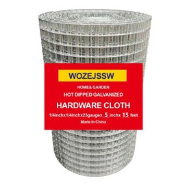 Hardware Cloth,1/4inch 5inx15ft 23 Gauge,Double-Layer Hot-Dip Galvanizing After Welding,Chicken Wire Netting Garden Wire Fencing Rabbit Snake Fence Chicken Coop Plant Supports