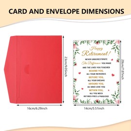 Retirement Cards for Women Men Teacher Retirement Gifts for Women Happy Retirement Card for Coworkers Boss Nurses Doctors Dad Mom Grandpa Grandma Last Day of School Cards Leaving Farewell Christmas