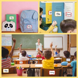 3 Colors Name Tag Stickers, 2'' x 3'', 240 PCS Colorful Border Name Tags with Holographic Stars, Self-Adhesive Writable Name Labels for Classroom, School, Church, Office, Gatherings and Home