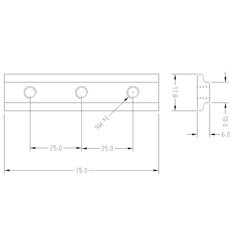 Set of 4 slot nuts for airline rails made of