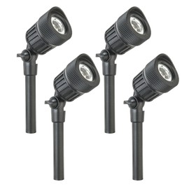 Sterno Home GL33010BK Paradise Low Voltage Micro Spot Light Kit, 4-Pack, Black, 4 Piece