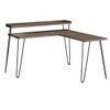 Ameriwood Home Haven L-Desk with Riser, Distressed Gray Oak