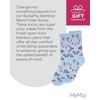 MeMoi Butterfly Rayon Blend Crew Socks Light Blue 9-11