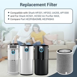 HP201 Replacement Filter for Shark Air Purifier Filter #HE2FKBAS,HE2FKBASMB, HP200 Series Air Purifiers for HC501, HP302 Series Whole Home Air Purifier Cleans up to 99% of Particles, Smells, 2-Pack