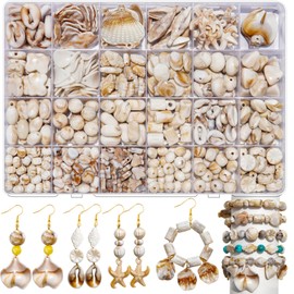 550Pcs Ocean Beads for Bracelets Making Kit, Imitation Boho Ocean Beach Shell Bead Charms Starfish Mermaid Beads Summer Sea Dangle Pendant for Earring Bracelet Necklace Anklet DIY Craft Jewelry Making