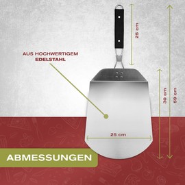 Momex pizza spatula for the grill and oven, pizza spatula with practical folding handle for easy storage.