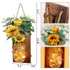 OurWarm Sunflower Mason Jar Sconces Wall Decor Set of 2