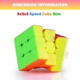 Speed Cube 3x3 Turning Speedly Smoothly, 3D Educational Toys Stickerless Magic Cubes Suitable, Kids, Adults