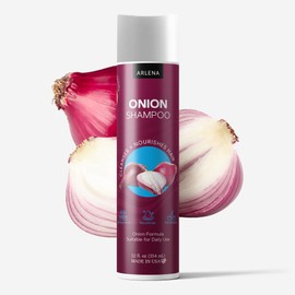 ARLENA Onion Shampoo – Hair Growth & Strengthening Shampoo with Onion Extract, Biotin & Keratin – For Dry & Damaged Hair – Sulfate-Free – 12 fl oz