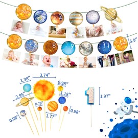 First trip Around the Sun Birthday Decorations Space Photo Banner 1st Trip Around The Sun Birthday Decorations Space 12 Months Photo Banner Space First Birthday Decoration