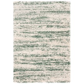 SAFAVIEH Hudson Shag Collection Accent Rug - 2' x 3', Ivory & Green, Modern Design, Non-Shedding & Easy Care, 2-inch Thick Ideal for High Traffic Areas in Entryway, Living Room, Bedroom (SGH206Y)
