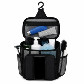Quick-Dry Mesh Shower Caddy for College Dorms & Travel – Hanging Toiletry Organizer with Phone Pocket and Multiple Storage Compartments