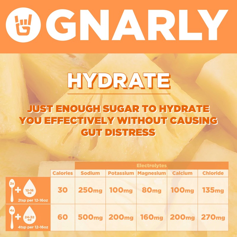 Gnarly Nutrition Hydrate Electrolyte Powder – Orange Pineapple Exercise Hydration