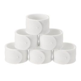uxcell 6Pcs Silicone Snap Bracelets, 8.46" x 1" Slap Bracelets Bulk Wristbands for DIY Goodie Bag Fillers Crafts Classroom Incentives(White)