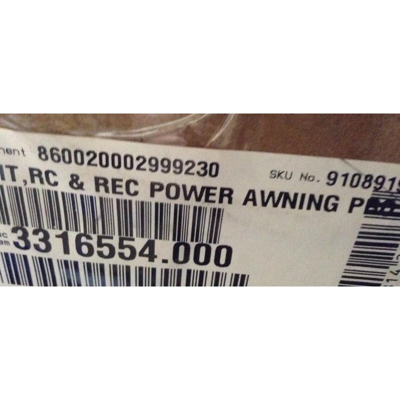 DOMETIC 3316554.000 POWER AWNING PRO REMOTE CONTROL & WIRELESS RECEIVER