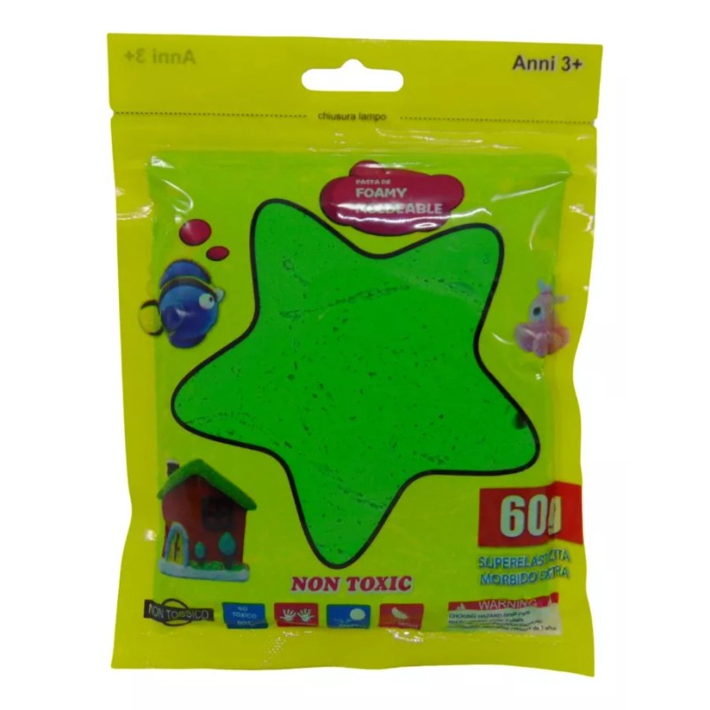 VBFM 12pz Bolsas Fomi Moldeable 60g Color Mixto Slime Didáctico