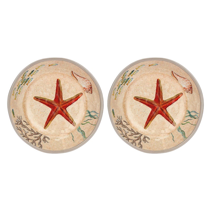 Sea Life Set 2 Soup Plates 100% Melamine 19,5 cm