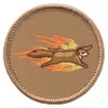 Flaming Flying Squirrel Patrol Patch - 2" Diameter Round Embroidered