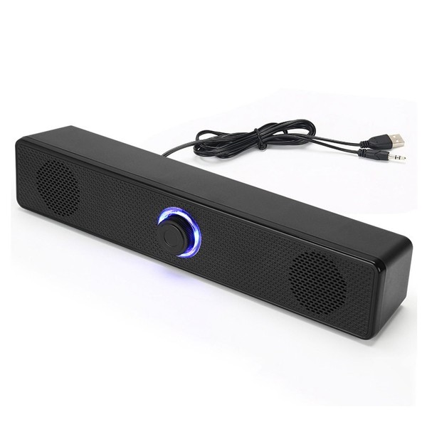 Computer Speakers, Wired AUX Mini Sound Bar Speaker for PC