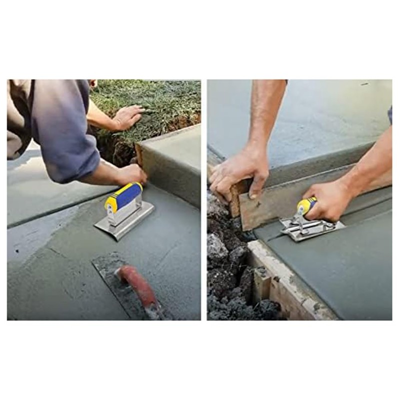 Aribrnten Concrete Hand Edger and Groover Tools Set Silver &