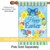 Texupday Happy Easter Eggs Floral Wreath Spring House Flag Outdoor