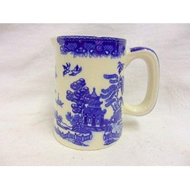 Blue willow cream jug by Heron Cross Pottery.