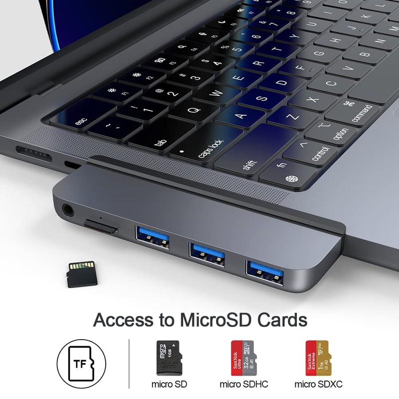 Qwiizlab Adaptador USB C Hub 5 en 1, puerto de