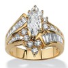 Anillo de compromiso chapado en oro blanco y amarillo de